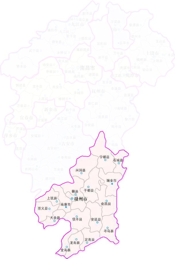 赣州市十八县市区地图图片