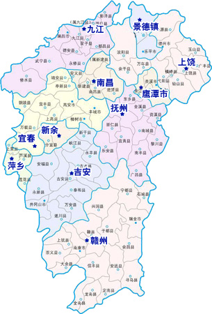 江西省+市县网群地图