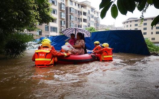 江西芦溪遭遇强降雨 抢险救援工作积极开展